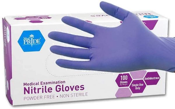 Powder-Free Nitrile Exam Gloves, Large, Box100