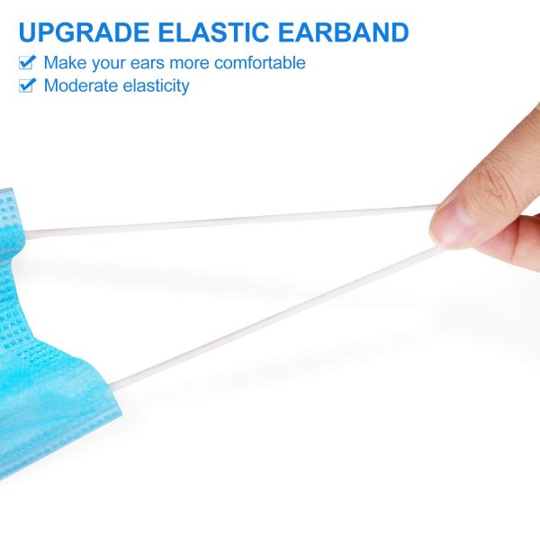 50 Pack Disposable Face Protective Masks, 3-Layer Facial Cover Masks with Elastic Ear Loops - Image 5