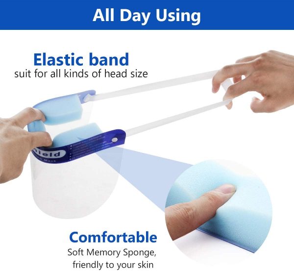 10Pack Face Shield Safety Reusable - Image 2